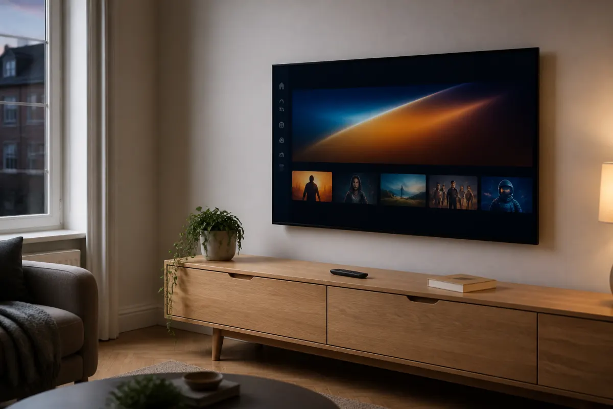 Living room TV ready for IPTV Service setup
